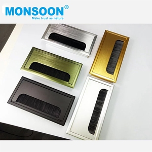 铝合金软闭合矩形方形办公台桌面办公桌电缆孔盖索环 - Product Image 1