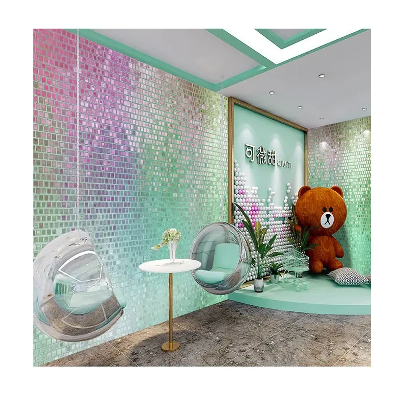 Pabrik 3D 5D 18D Kilat Mosaik Wallpaper untuk KTV Applique Mural Papier Peint Autocollans Tableau Mural Salon Panneau