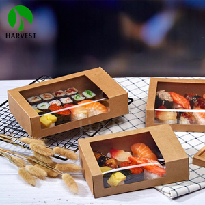 Özel gitmek kutuları restoran şeffaf pencere ile kraft kağıt gıda ambalaj kutusu çıkar - Product Image 6