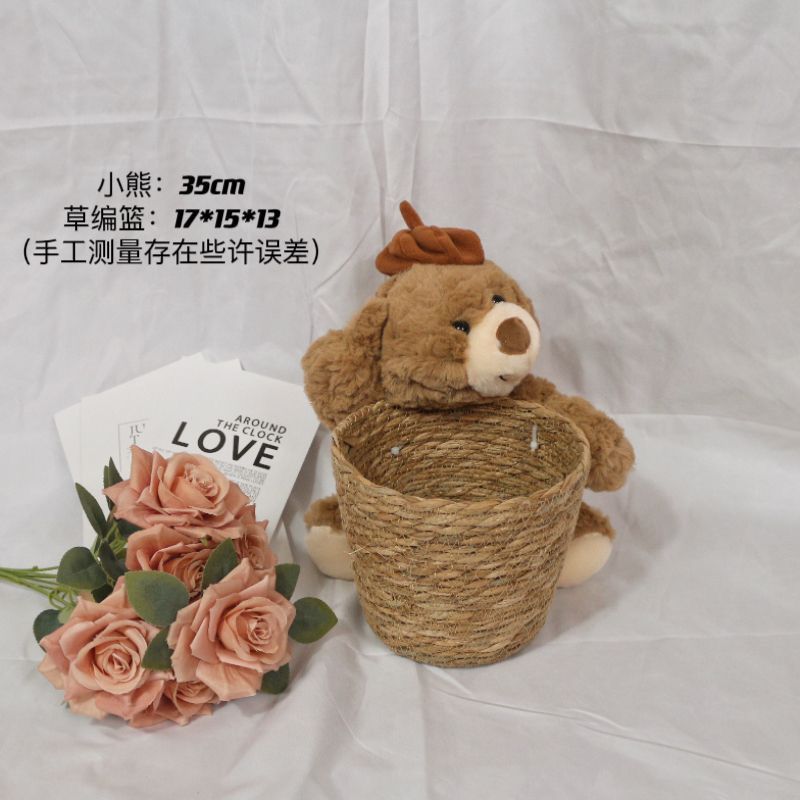 35cm beret bear medium braided bucket
