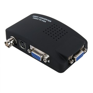 Convertidor de vídeo BNC a VGA, entrada de S-Video a salida VGA, compatible con PAL/NTSC, fácil de instalar y operar