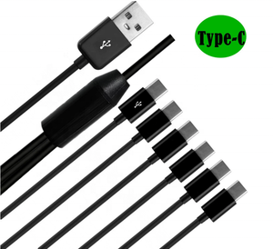 USB 2.0 Type A Male to 6 type-c Male Splitter Y Data Sync and Charge Connector Adapter <strong>Cable</strong> - Product Image 5