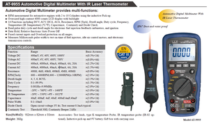 CEM AT-man مقياس متعدد رقمي للسيارات 14 وظيفة تشمل DCV ، ACV ، DCA ، ACA ، المقاومة ، دورة في الدقيقة... - Product Image 4