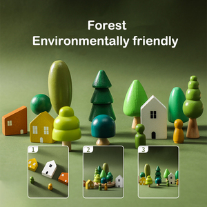 Custom Wooden Forest Trees Build Every Tree House <strong>Put</strong> <strong>Together</strong> Environmental <strong>Toys</strong> Stacking Building Blocks - Product Image 2