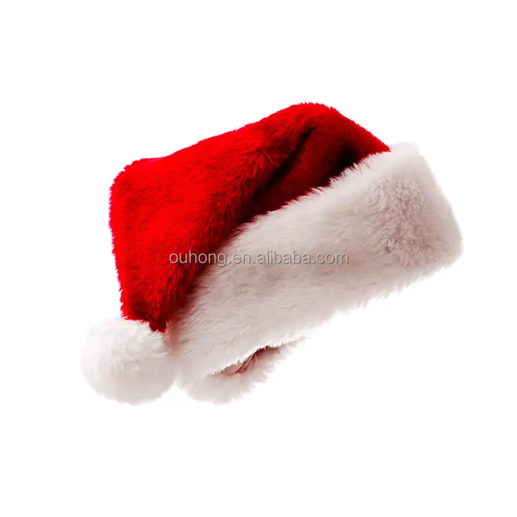 Оптовая продажа, для взрослых и детей, праздничная короткая плюшевая шапка Санта Клауса, рождественские шапки, рождественские украшения