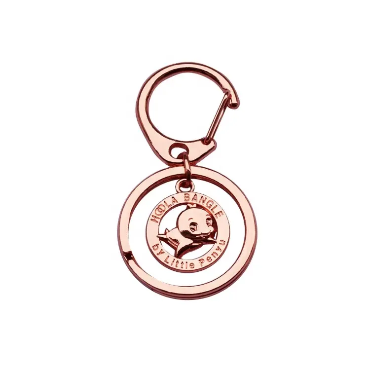 Custom new design animal key chain tags hollow gold color metal keyring for bags accessory