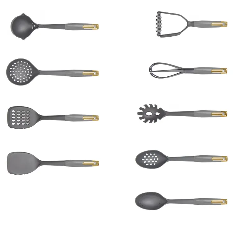 नायलॉन खाना पकाने के उपकरण सेट रसोई के बर्तन उच्च-गुणवत्ता के एक संग्रह नरम पकड़ नायलॉन रसोई उपकरण