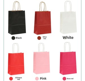 Printing Plain Brown Kraft Paper Bag With Twisted <strong>String</strong> <strong>Handle</strong> Custom Paper Shop Bags With Your Own Logo - Product Image 6
