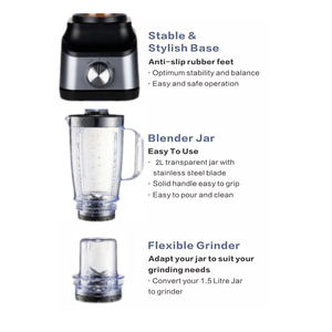 Yüksek güç mutfak mikseri 3 in 1 blender gıdalar mikser meyve suyu mikseri ev kullanımı için - Product Image 2