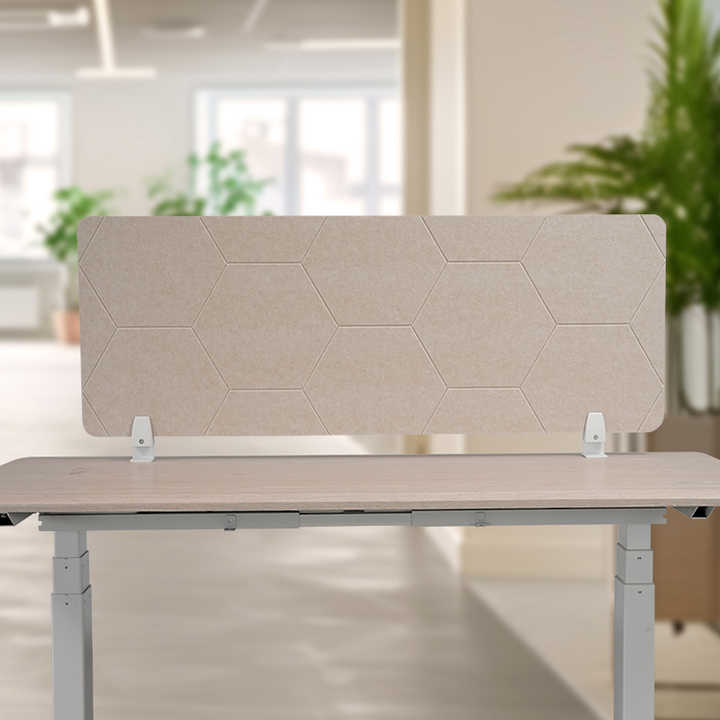 Ofisolution Polyester Dust-proof Acoustic Office Desk Partition Engraved Desk Screen