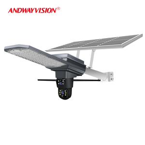 Nuovo doppio obiettivo CCTV fotocamera 4g Sim Card Slot 3MP 4MP PTZ rete solare luce di strada a Led lampada con fotocamera esterna - Product Image 1