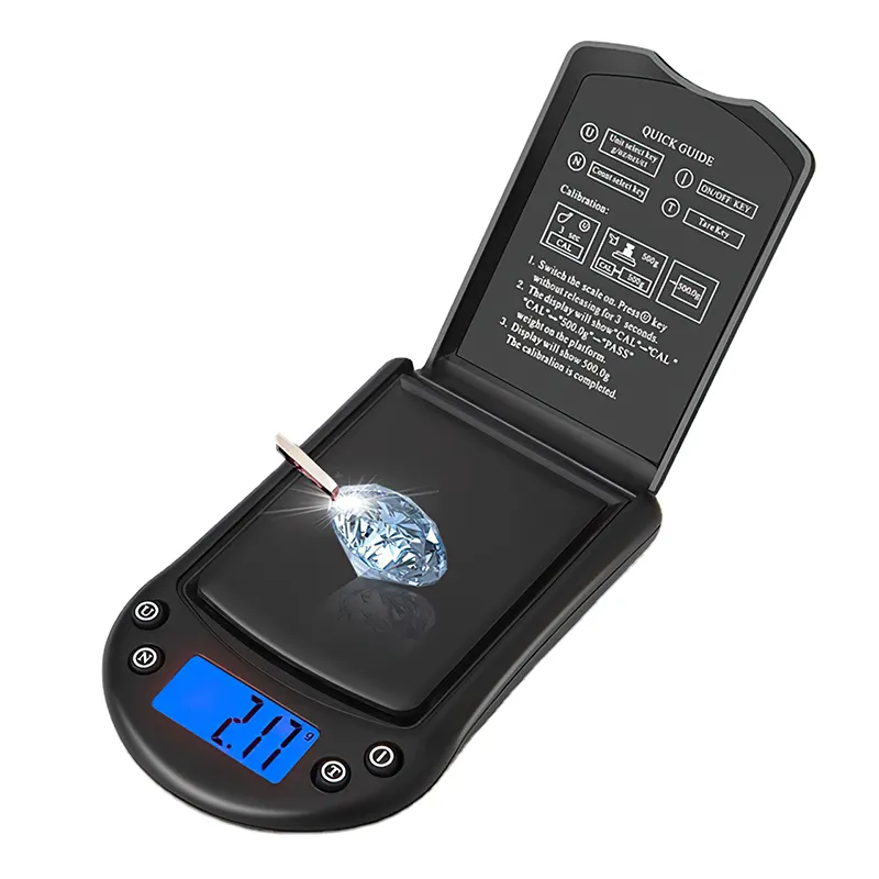 Báscula de bolsillo electrónica LCD de alta precisión, Mini balanza de laboratorio de calibración de precisión analítica