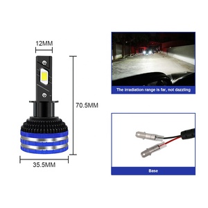 ไฟหน้า <span class=keywords><strong>LED</strong></span> H3 <span class=keywords><strong>LED</strong></span> แรงดันไฟฟ้า9-16V อัตโนมัติ H3,หลอดไฟถอดรหัสแบบปรับได้กันน้ำกำลังสูงหลอดไฟ <span class=keywords><strong>LED</strong></span> แบบไม่มีพัดลม - Product Image 6