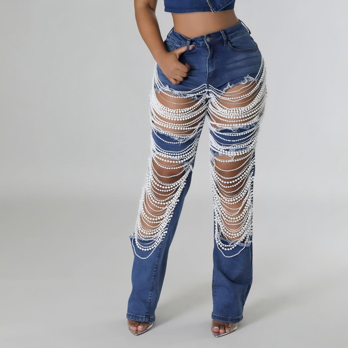 Blu scuro con perline