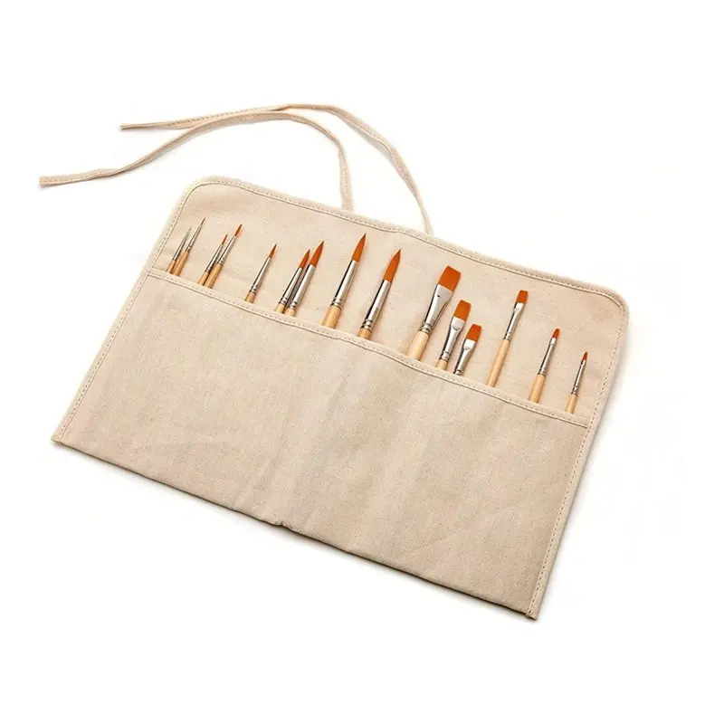 Dayanıklı sanat boya fırçası tutucu tuval sanatçılar yağlı boya fırçası çantası Roll Up sanat resim fırçaları kılıfları tutucu sanatçı için beraberlik kalem