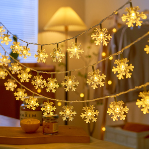 Indoor Battery-Operated LED Snowflake Light <strong>String</strong> Christmas Tree Scene Decorative Lights for <strong>Create</strong> Snowy Atmosphere - Product Image 4