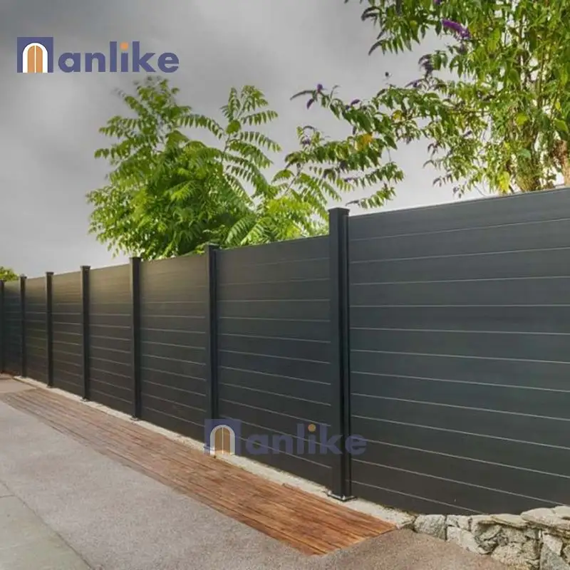 Anlike Hurricaned Proof 3d Galvanized Backyard Decorative Wall Outdoor Metal Slat Aluminum Fence Design