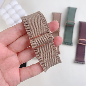 Oito em forma de fivela <span class=keywords><strong>Lace</strong></span> Edge <span class=keywords><strong>Elastic</strong></span> Nylon Watch Strap para Apple Watch Series 3 4 5 6 7 8 SE para Apple Smart Watch 38 40 41 49
