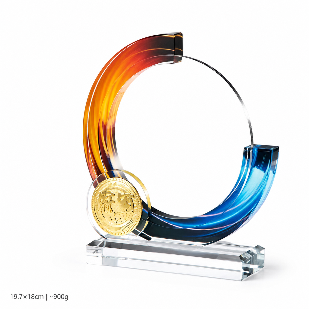 Stile un trofeo dipendente base trasparente