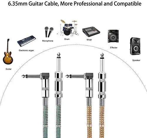 Оптовая продажа от производителя, 1/4 дюймовый Джек, гитарный кабель 6,35 мм, Мужской моно аудиокабель, прямой угол для электрогитары