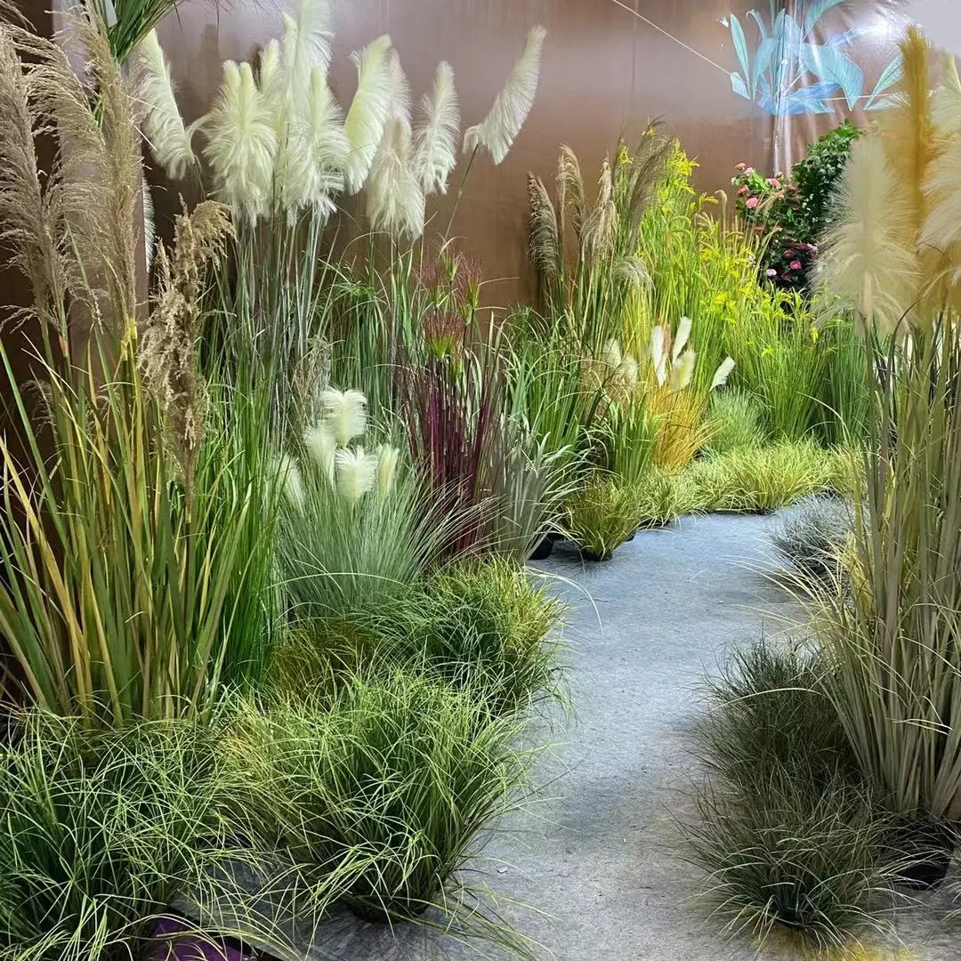 M169 Plástico Timothy Grass grama artificial decoração Alto Potted planta artificial para Home Garden Decor