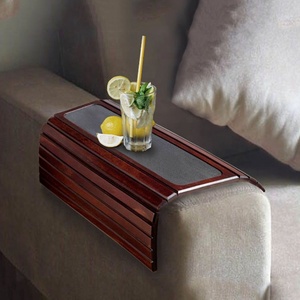 Khay Ghế Sofa Bằng Tre Có Thể Gập Lại Bàn Tay Ghế Trường Kỷ Hoàn Hảo Cho Đồ Uống Đồ Ăn Nhẹ Điều Khiển Từ Xa Hoặc Điện Thoại - Product Image 1