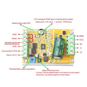 DC 6-50V A tre frase Brushless Sensorless Scheda di Controllo del Motore BLDC Regolatore del Driver del Motore 380W Alta potenza Del Motore PWM Duty Cycle - Product Image 6
