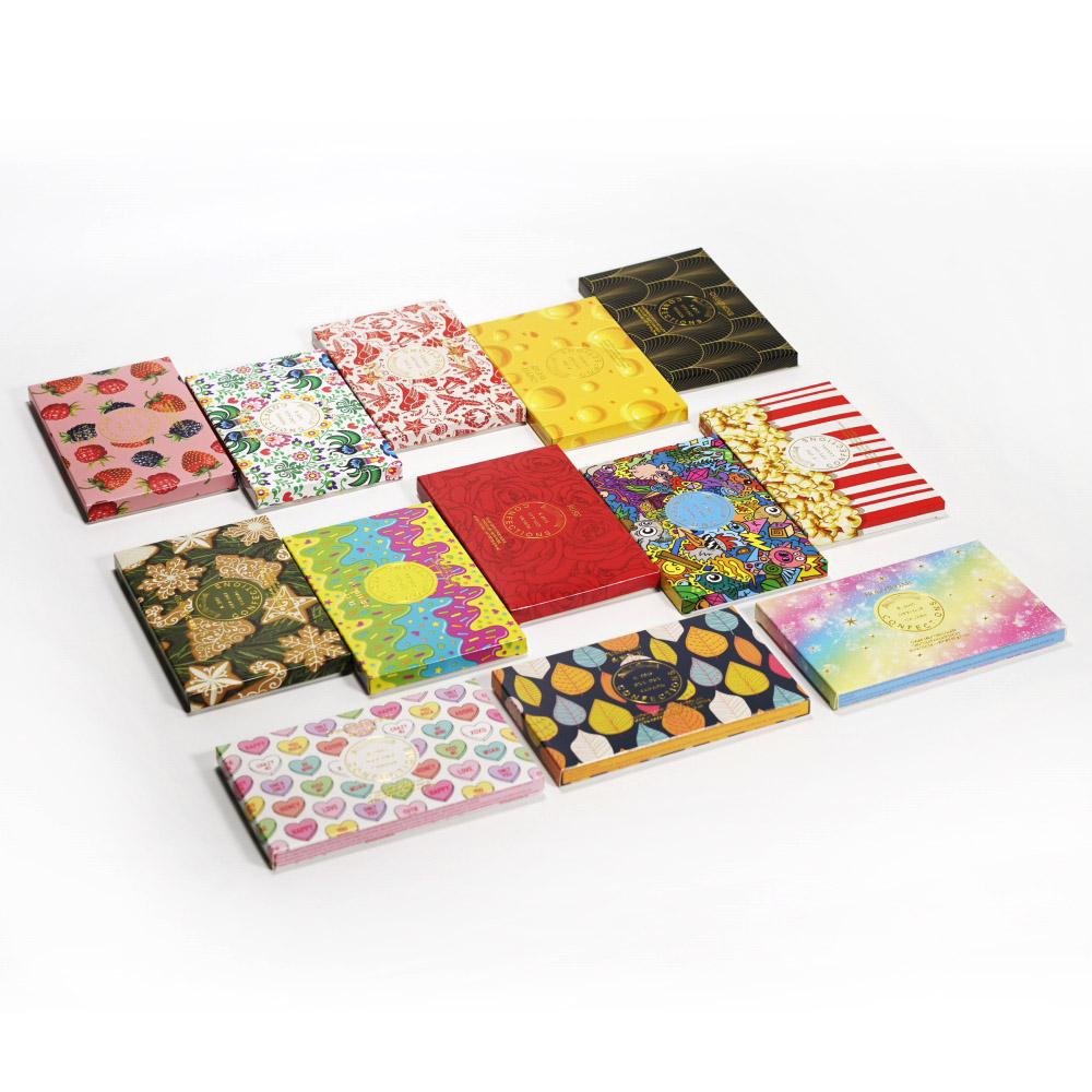 Assortiment de boîtes de tablettes de chocolat