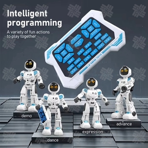 KW Fernbedienung Roboters pielzeug für Kinder, programmier bare RC Smart Roboter mit Musik demo und LED-Ausdrucks funktion - Product Image 5