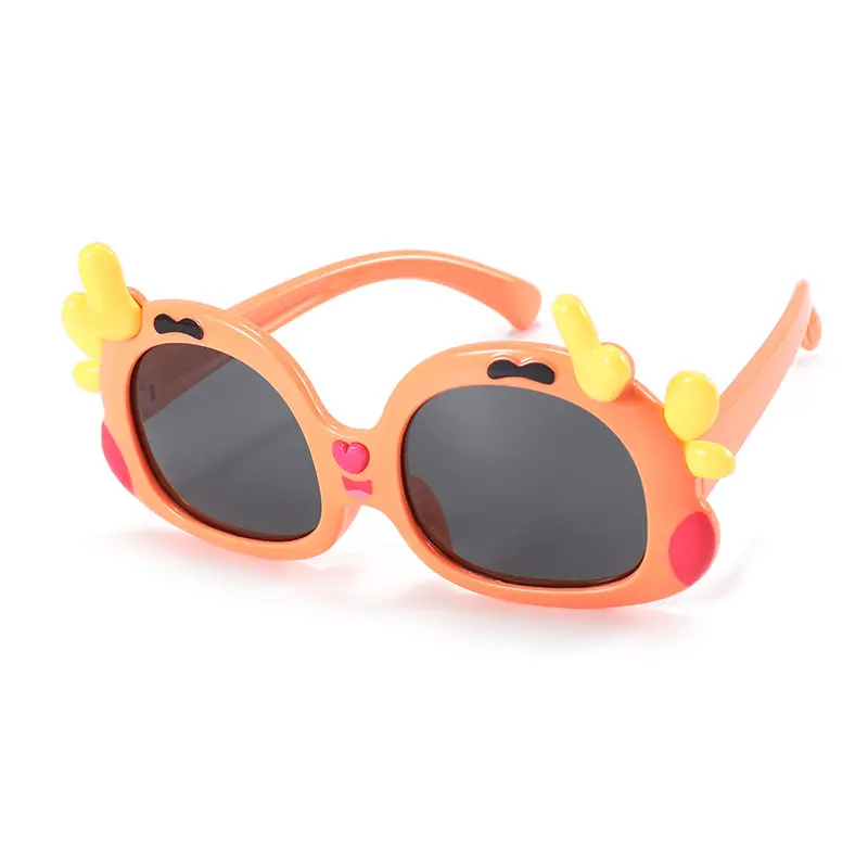 Logo personalizzato cartone animato moda ragazza Tpee cornice per bambini ragazzi Designer cartone animato con decorazione animale Baby Dragon occhiali da sole estivi