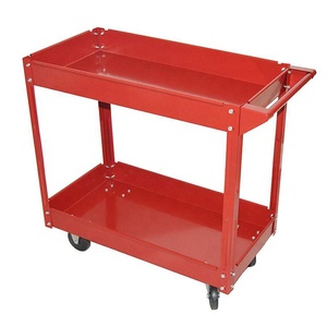 รถเข็นเหล็กแพลตฟอร์มเหล็กอเนกประสงค์แบบหมุนได้2ชั้นทนทานมีล้อล็อก - Product Image 1