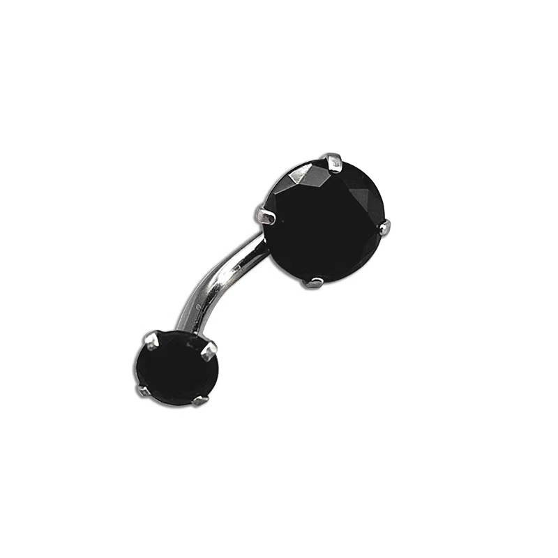 Zircon rond noir naturel titane