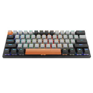 Teclas de teclado portátil PBT de 60% teclas, interruptores personalizados, retroiluminación RGB, miniteclado mecánico con cable para juegos de PC