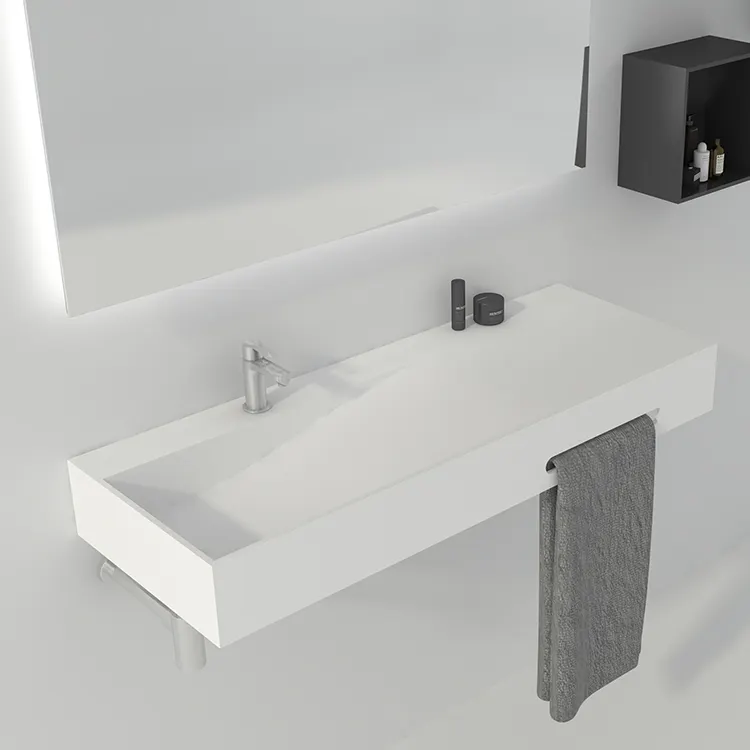BS-8404 all'ingrosso personalizza il Design in superficie solida piccolo lavabo appeso a parete