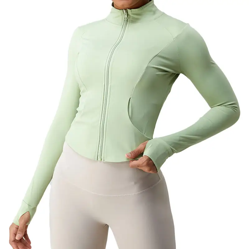 TM0136 nouveauté veste de yoga à fermeture éclair complète vêtements de sport de fitness vestes de yoga en plein air pour femmes