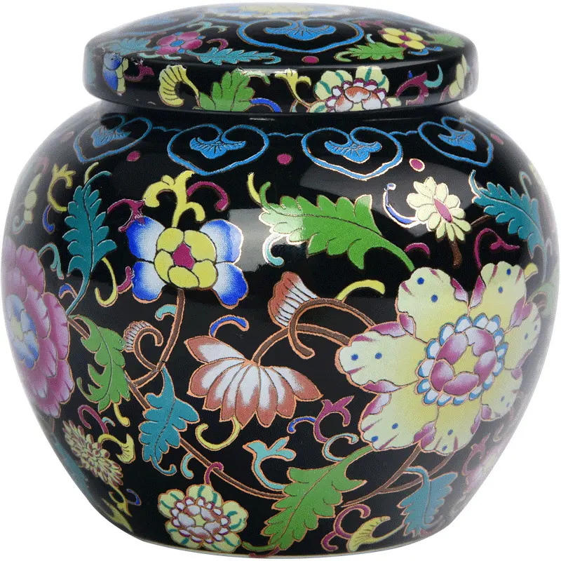 MSH Vintage Palace Enamel Porcelain Sealed Tea Jar With Gift Box