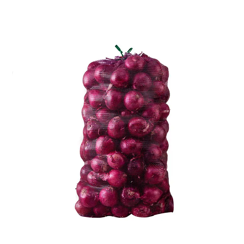 Sıcak satış özelleştirilmiş PP örgü dokuma torba nefes net çanta soğan patates sebze ve meyve için yığınları