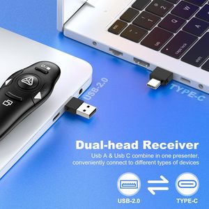 USB tipo C presentazione Clicker Wireless presentatore Clicker remoto per presentazioni PowerPoint puntatore Laser rosso - Product Image 2