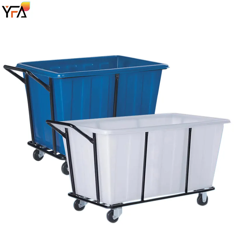 Commercial And Industrial Use High Quality 400L Plastic Laundry Cart Hotel Cleaning Laundry Cart Cleaning Trolley