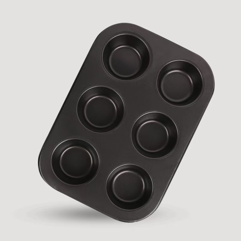 Black-6 hole cake baking pan
