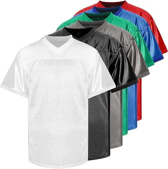 Camiseta de fútbol en blanco al por mayor, camiseta de fútbol de hip hop para fiesta