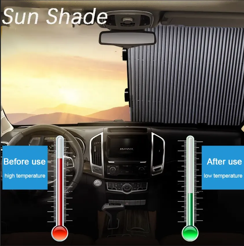 Custom Folding Retractable Foldable Car Window Curtains windscreen Sunshade Car Windows Sun Shade