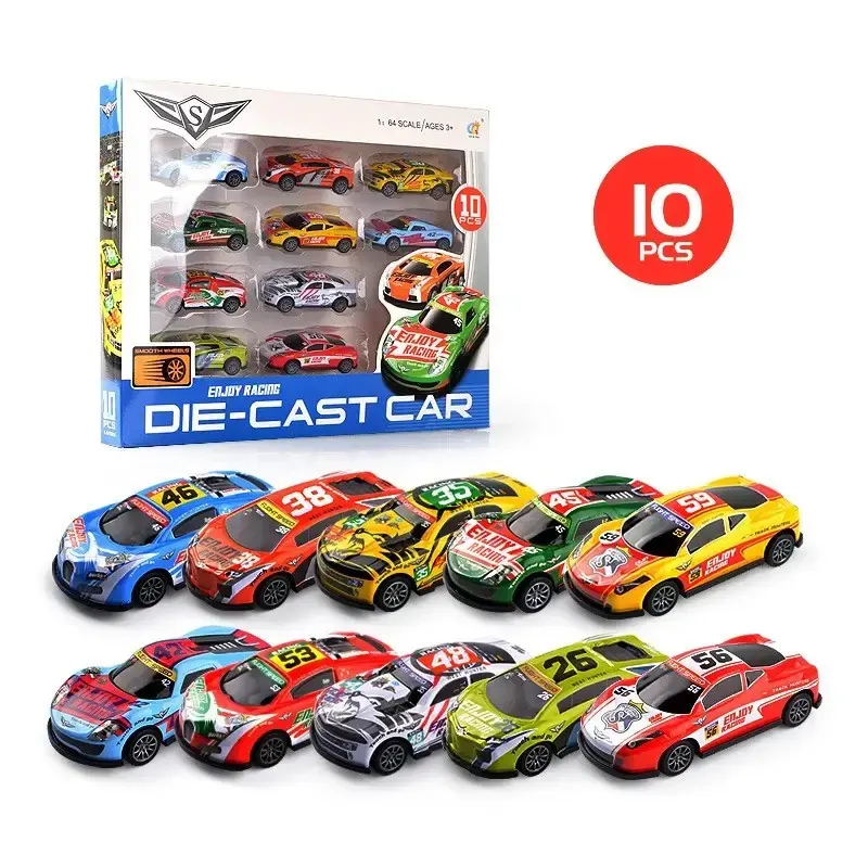 Prezzo di fabbrica all'ingrosso auto giocattolo per bambini 1/64 Set di giocattoli auto Die Cast veicolo Set Mini giocattolo per auto a frizione pressofuso