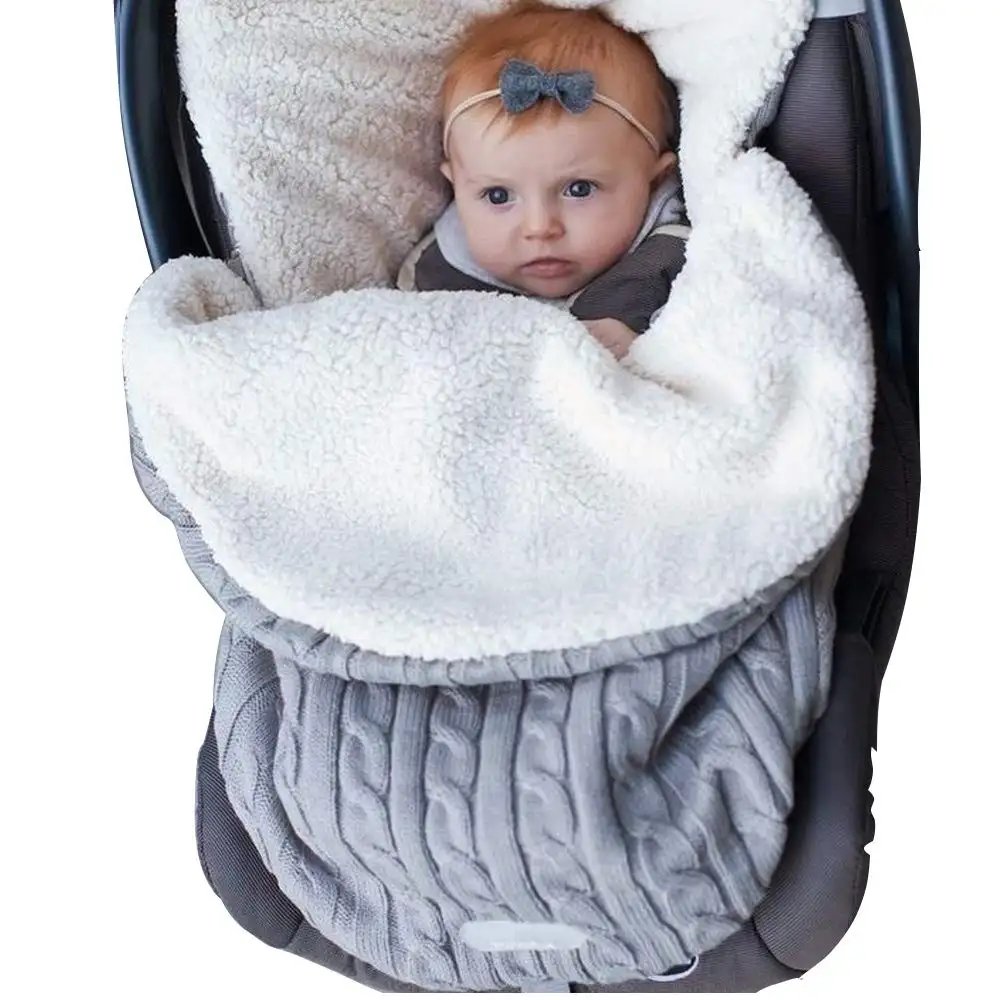 Manta de punto personalizada para bebé, bolsa de dormir para recién nacido, supersuave, venta al por mayor