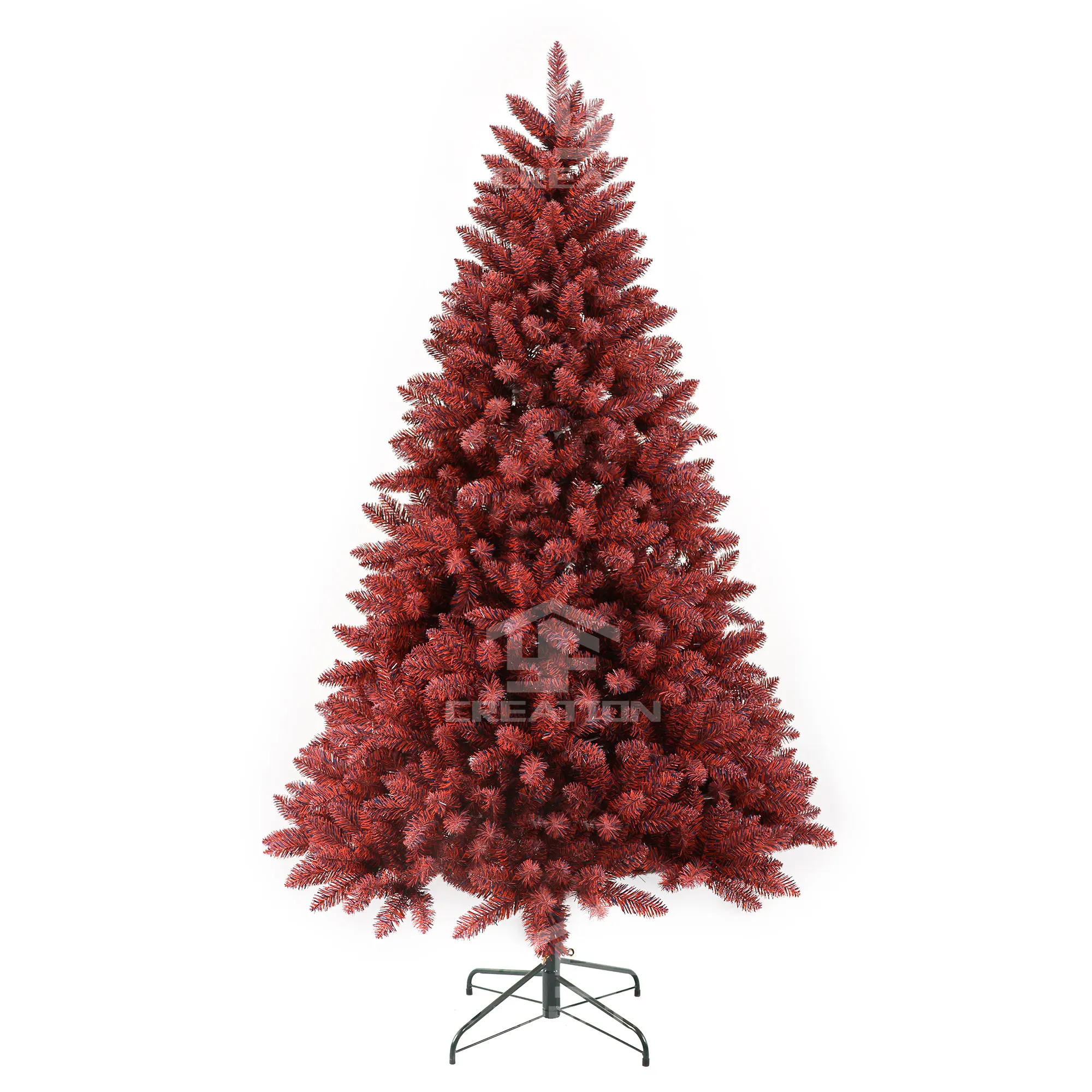 YFCreation Design Flocado Árbol de Navidad azul y rojo 3-8ft Artificial Xmax Tree Adornos de Navidad de lujo