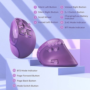 Mouse ottico ricaricabile senza fili per Mouse verticale senza fili ergonomico per computer compatibili multiuso - Product Image 6