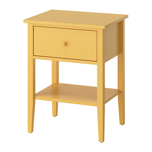 Yellow Tapered Leg Single Drawer Nightstand
