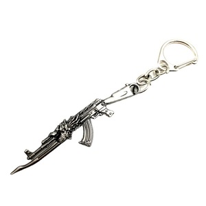 6cm Keychain AK47 kim loại móc chìa khóa Pistol Carabiner 3D Mini Pistol Keychain - Product Image 5