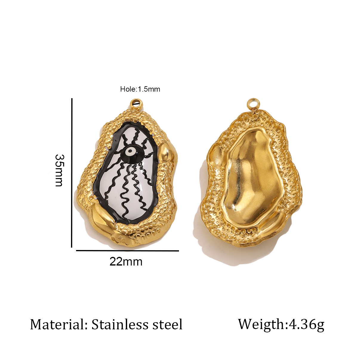 Black corrugated eye drop pendant