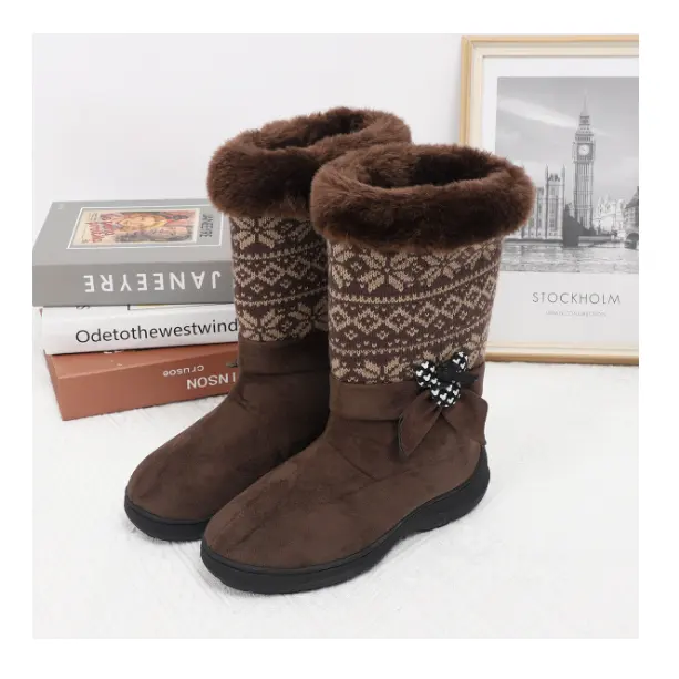 Perfeito no acabamento conforto e durabilidade bela forma antiderrapante e calor botas de neve do inverno para as mulheres